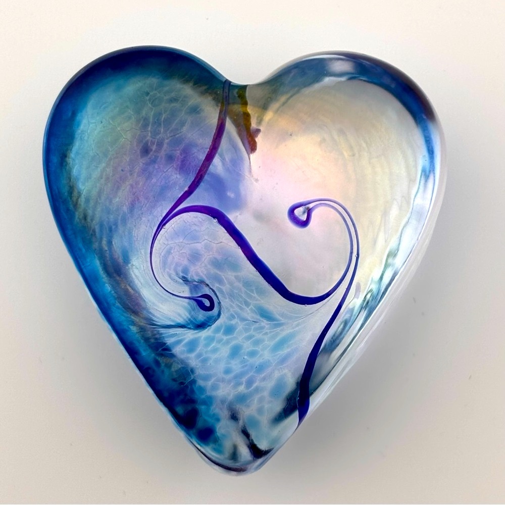 Robert Held Art Glass Heart Paperweight